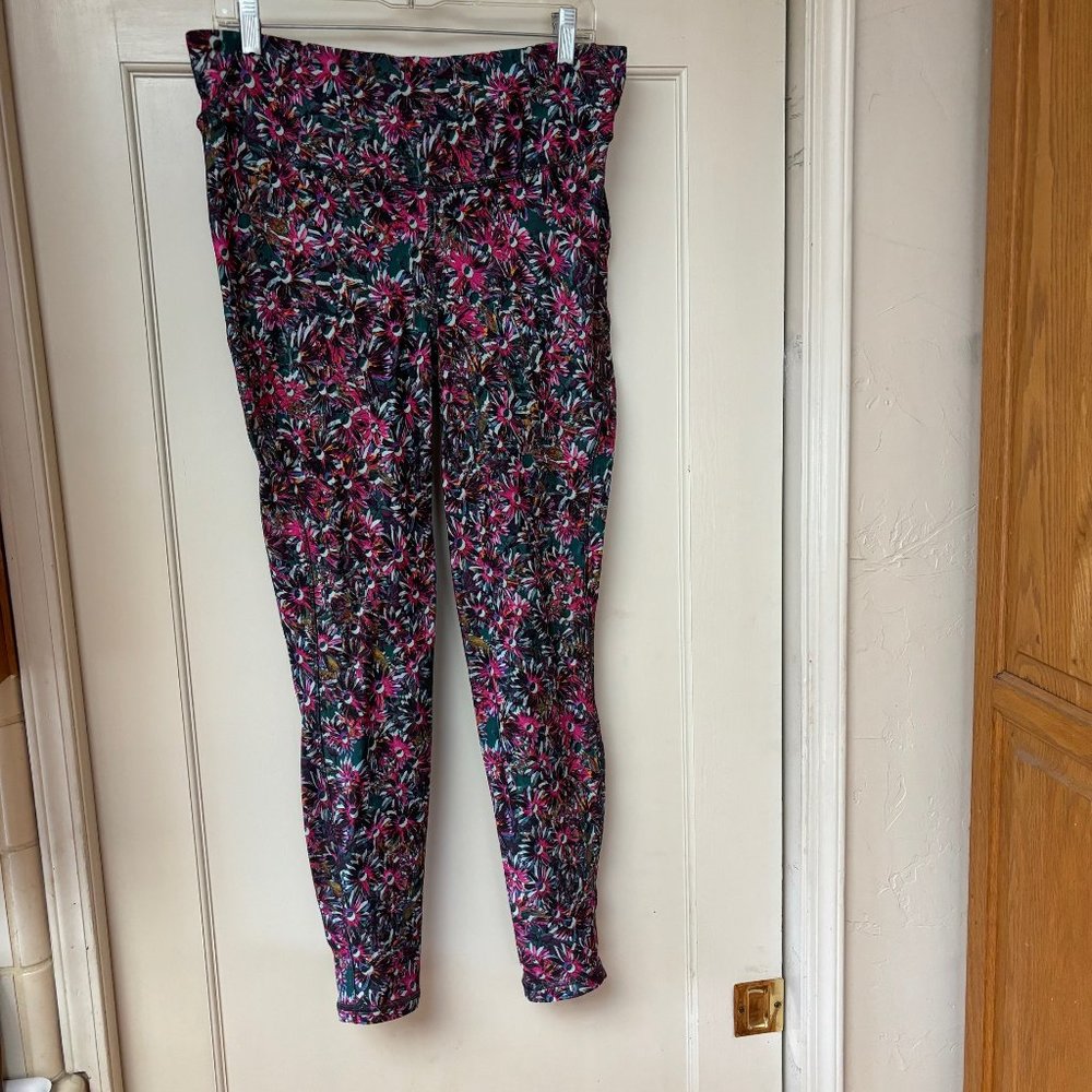LuluLemon Floral Electric Multi Base Pace High Rise Running Tight Brushed 14
